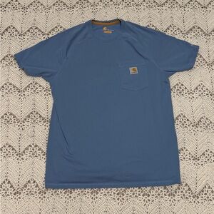 Carhartt Men's Classic Blue Tee with Pocket Carhartt Force Line Size Medium